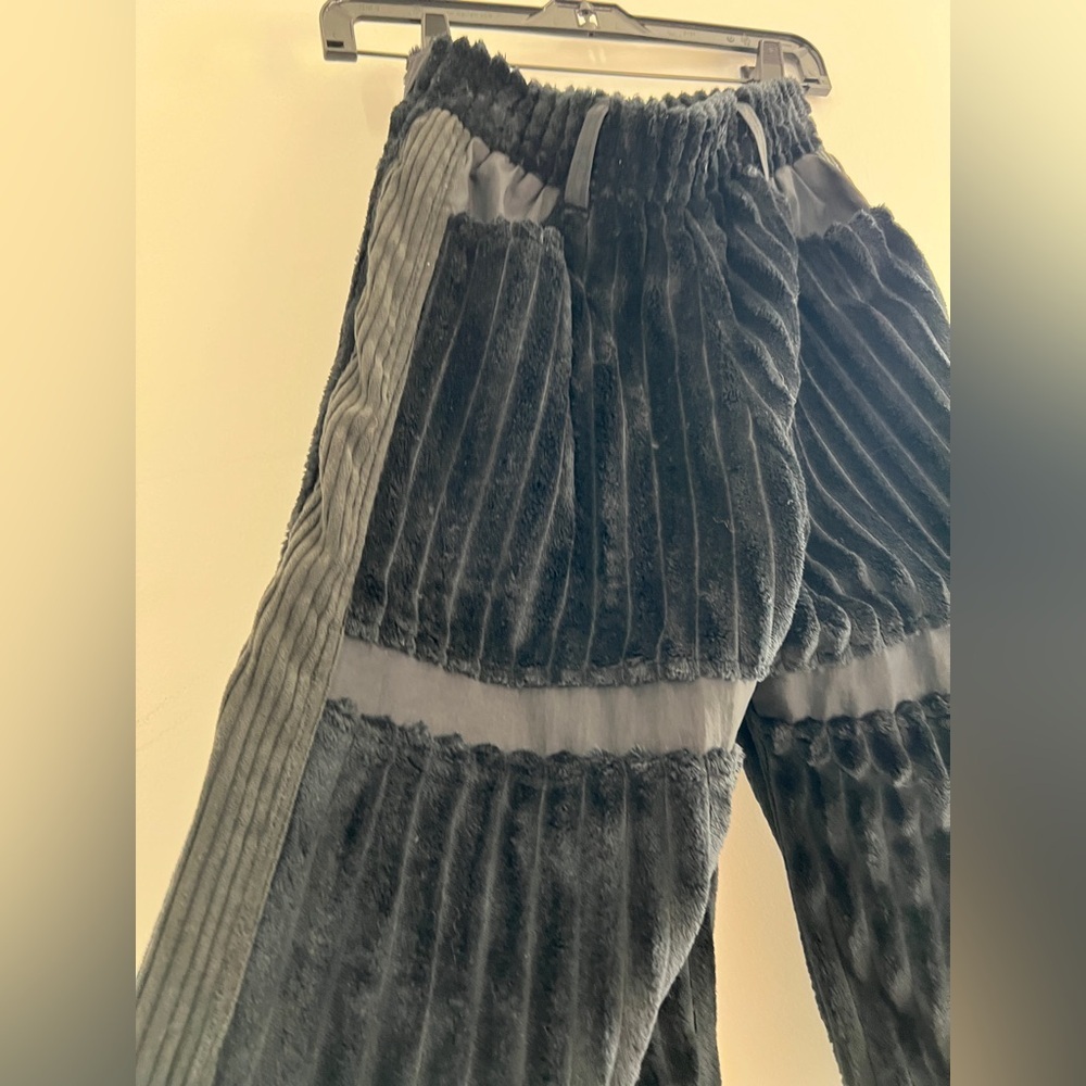 Somewhere nowhere S Black Textured Wide-Leg Pants - Picture 8 of 8